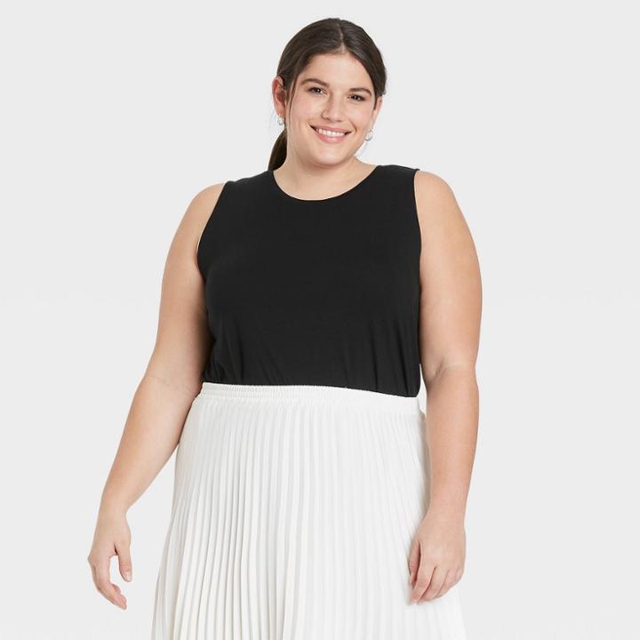 Women's Plus Size Tank Top - A New Day Black
