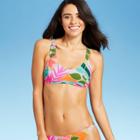 Juniors' Ribbed Bralette Bikini Top - Xhilaration Multi Tropical Print