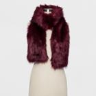 Women's Oversized Faux Fur Scarf - A New Day Burgundy (red)