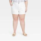 Women's Plus Size High-rise Carpenter Shorts - Universal Thread White