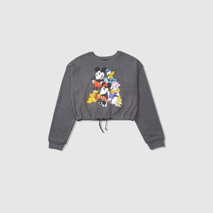Women's Disney Mickey And Friends Clinched Sweatshirt (juniors') - Charcoal Xs, Women's, Gray