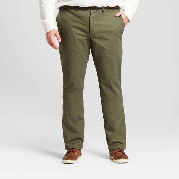 Men's Big & Tall Straight Fit Hennepin Chino Pants - Goodfellow & Co Olive
