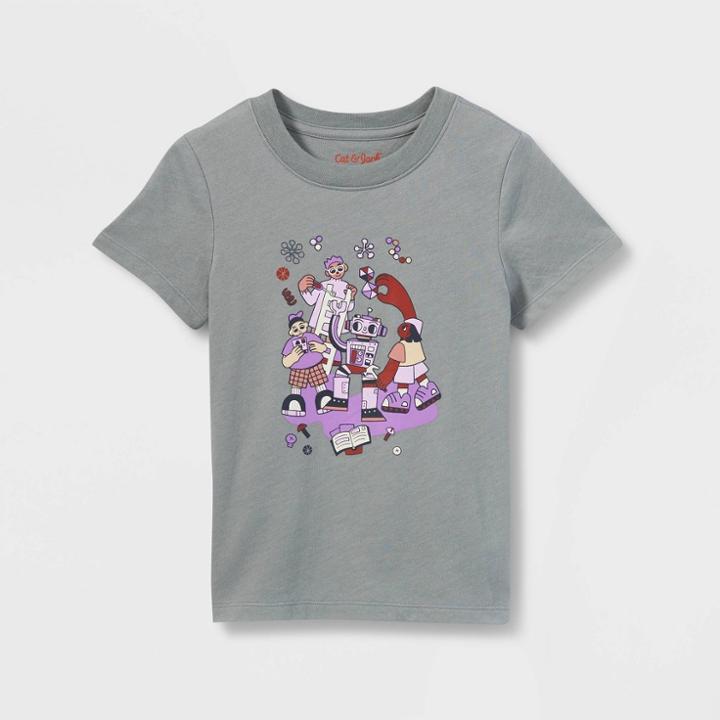 Toddler Boys' Science Robot Short Sleeve Graphic T-shirt - Cat & Jack Gray