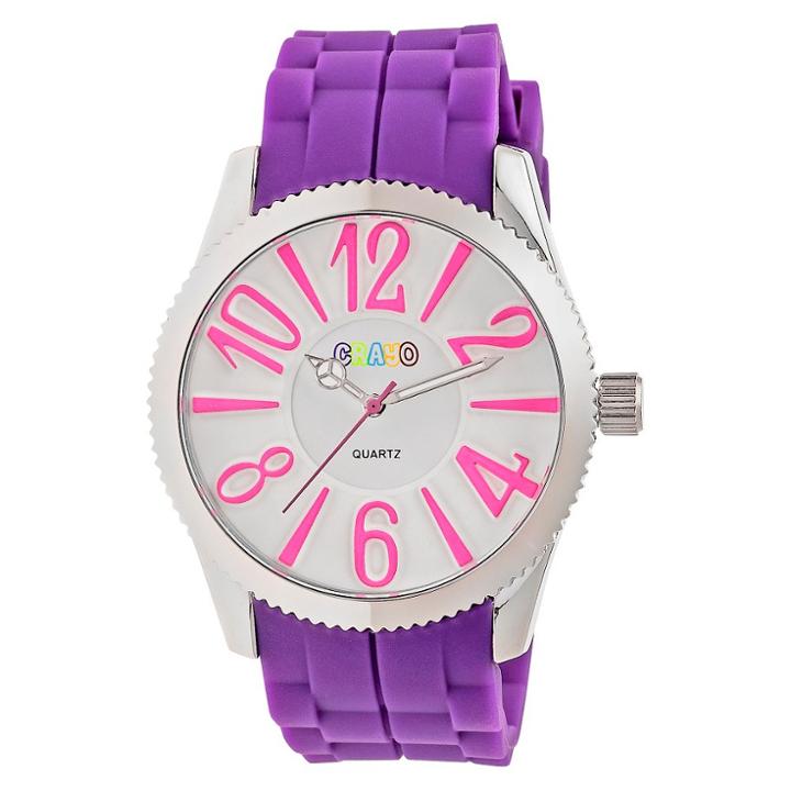 Women's Crayo Magnificent Silicone Strap Watch-purple, Purple