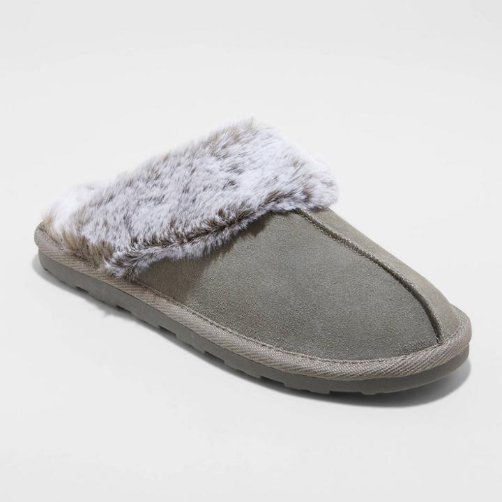 Women's Chandra Genuine Suede Scuff Slippers - Stars Above Gray