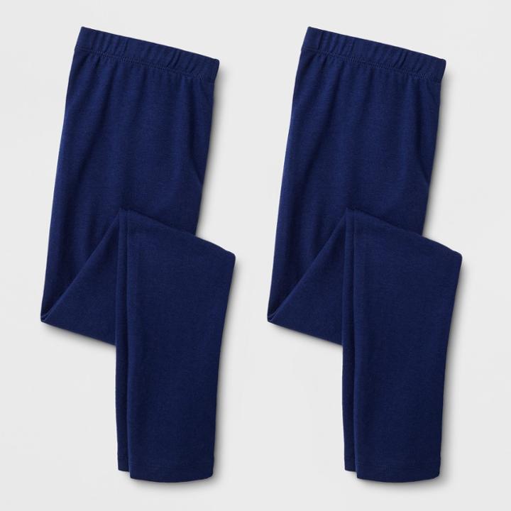 Girls' 2pk Leggings - Cat & Jack Navy