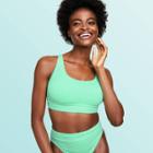 Women's Ribbed Bralette Bikini Top - Stoney Clover Lane X Target Light Green D/dd Cup