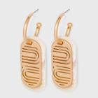 Layered Oval Charm Hoop Earrings - Universal Thread Ivory