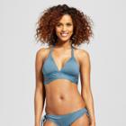 Women's Faux Wrap Halter Bikini Top - Mossimo Airy Blue