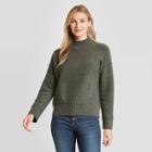 Women's Mock Turtleneck Pullover Sweater - Universal Thread Olive Green