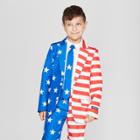 Suitmeister Boys' American Flag Full Suit Jacket- S,