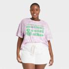 Women's Plus Size Tie-dye Short Sleeve Boxy T-shirt - Universal Thread Light Purple