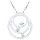 Target Diamond Accent Round White Diamond Triple Circle Pendant In Sterling Silver (i-j,i2-i3), Girl's