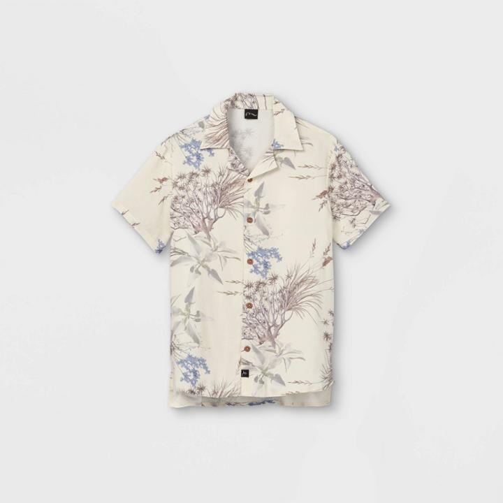 Boys' Short Sleeve Button-down Shirt - Art Class Cream