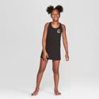 Girls' Let The Good Vibes Roll Cover Up Dresses - Art Class Black