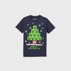 Boys' Minecraft 'happy Holidays' Short Sleeve Graphic T-shirt - Blue
