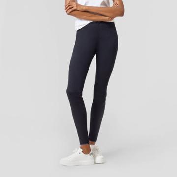 Hue Studio Women's Mid-rise Frayed Edge Denim Leggings - Black