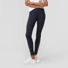 Hue Studio Women's Mid-rise Frayed Edge Denim Leggings - Black
