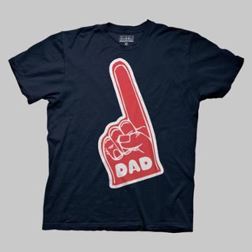 Ripple Junction Men's 'number 1 Dad' Foam Finger Short Sleeve Graphic T-shirt - Navy