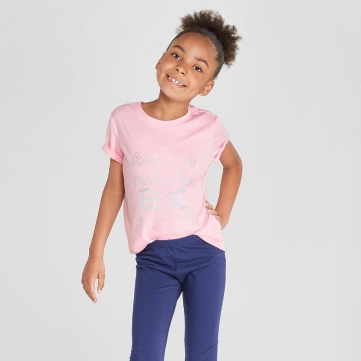 Girls' Short Sleeve Sisters Make The Best Friends Graphic T-shirt - Cat & Jack