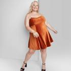 Women's Plus Size Sleeveless Seamed Dress - Wild Fable Rust