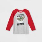 Toddler Boys' Star Wars Baby Yoda Valentine's Day Long Sleeve Graphic T-shirt - Red