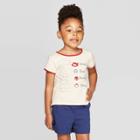 Toddler Girls' Marvel Ringer Black Widow Short Sleeve T-shirt - Cream 5t, Off-white Pink
