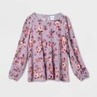 Women's Floral Print Long Sleeve Top - Knox Rose Purple