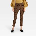 Women's Printed High-rise Ankle Length Pants - Who What Wear Brown