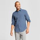 Target Men's Striped Standard Fit Long Sleeve Denim Button-down Shirt - Goodfellow & Co Jamestown Blue