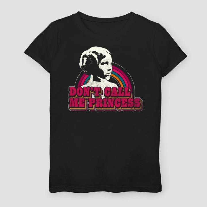 Girls' Star Wars Don't Call Me Princess Short Sleeve T-shirt - Black