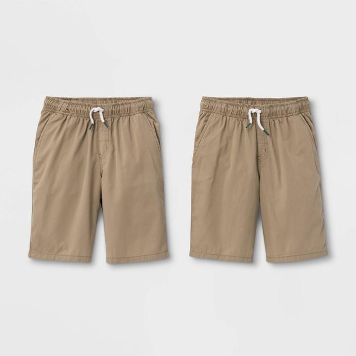 Boys' Pull-on Woven Shorts - Cat & Jack Light Khaki Xs, Boy's, Beige