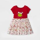 Toddler Girls' The Grinch Short Sleeve Tutu Dress - Red