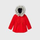 Toddler Girls' Hooded Fashion Faux Wool Coat With Removable Fur - Cat & Jack Red