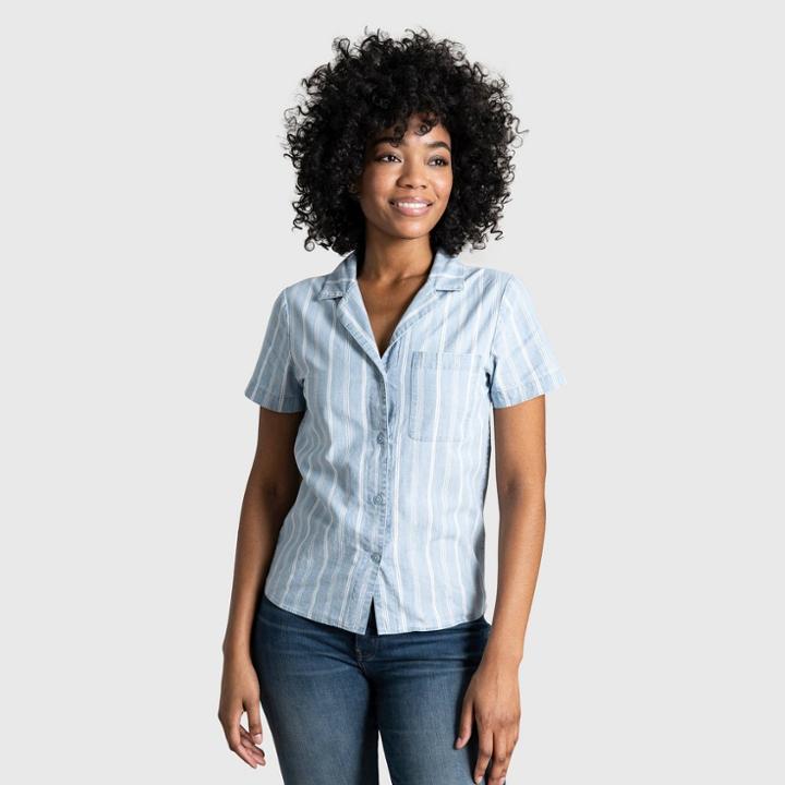 Women's United By Blue Organic Chambray Camp Shirt - Chambray Indigo