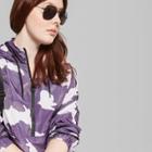 Women's Plus Size Long Sleeve Half Zip Camo Print Windbreaker Jacket - Wild Fable Purple
