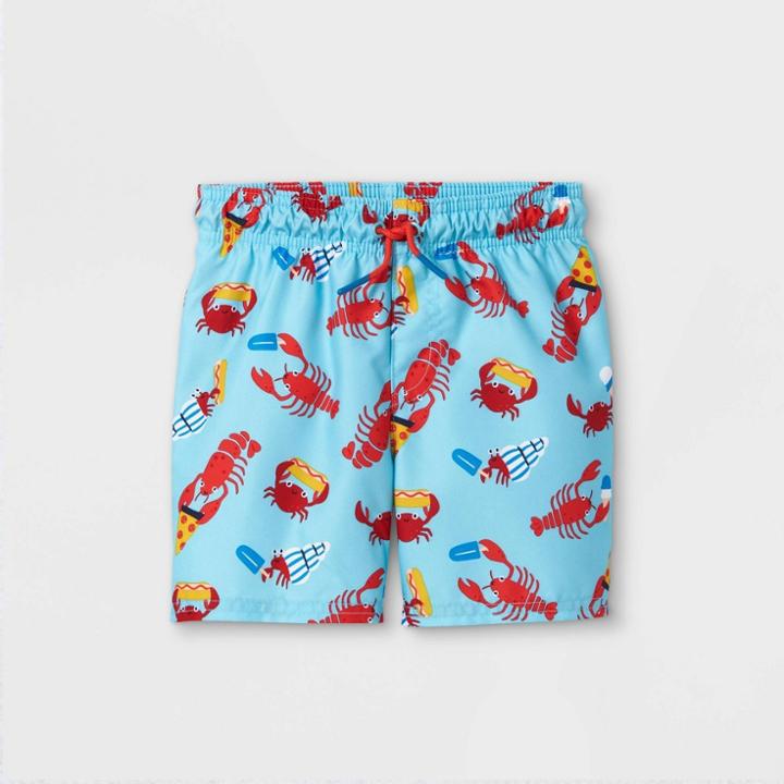 Toddler Boys' Lobster Print Swim Trunks - Cat & Jack Blue