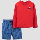 Toddler Boys' Sailboat Long Sleeve Rash Guard Set - Just One You Made By Carter's Red