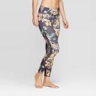 Women's Floral Print Mid-rise Activewear Leggings - Joylab Stone Gray