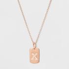 Sterling Silver Initial X Cubic Zirconia Necklace - A New Day Rose Gold, Rose Gold - X