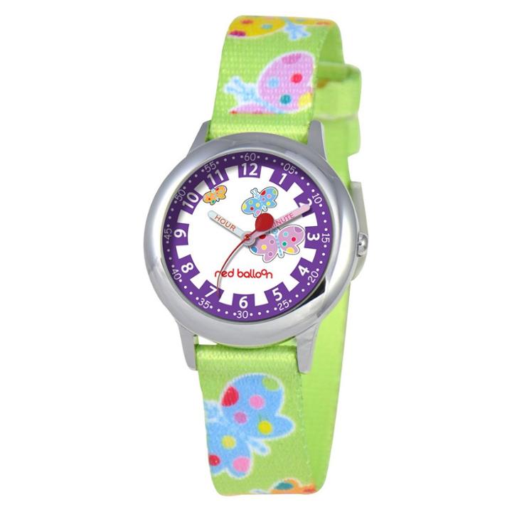 Red Balloon Kids Butterfly Watch - Green & Purple, Girl's, Size: 30.0,