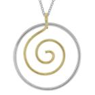 Women's Journee Collection Handmade Circle Pendant Necklace In Sterling Silver - Gold
