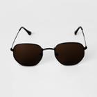 Men's Angular Round Metal Sunglasses - Goodfellow & Co Black