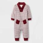 Baby Boys' Cozy Striped Cowl Neck Romper - Cat & Jack Newborn