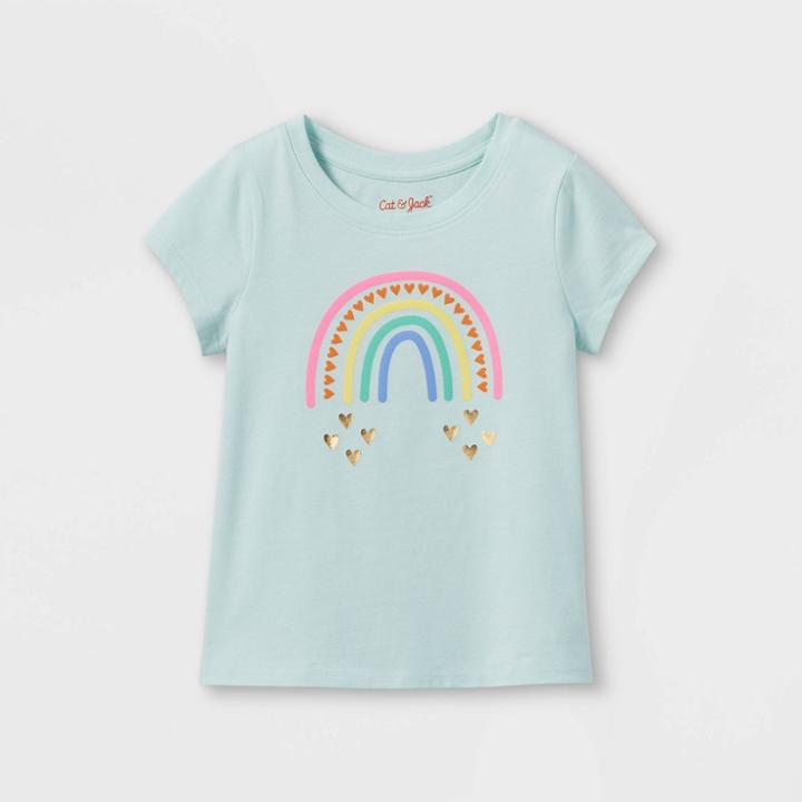 Toddler Girls' Sparkle Rainbow Graphic T-shirt - Cat & Jack