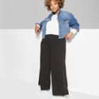 Women's Plus Size High-waist Wide Leg Sweatpants - Wild Fable Black