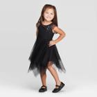 Toddler Girls' Fairy Hem Dress - Cat & Jack Black 12m, Toddler Girl's