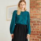 Women's Puff Long Sleeve Button-front Blouse - Universal Thread Teal