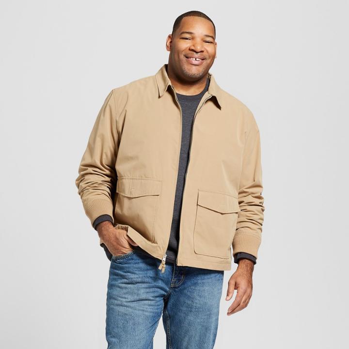 Men's Big & Tall Harrington Rain Coats - Goodfellow & Co Medium Khaki