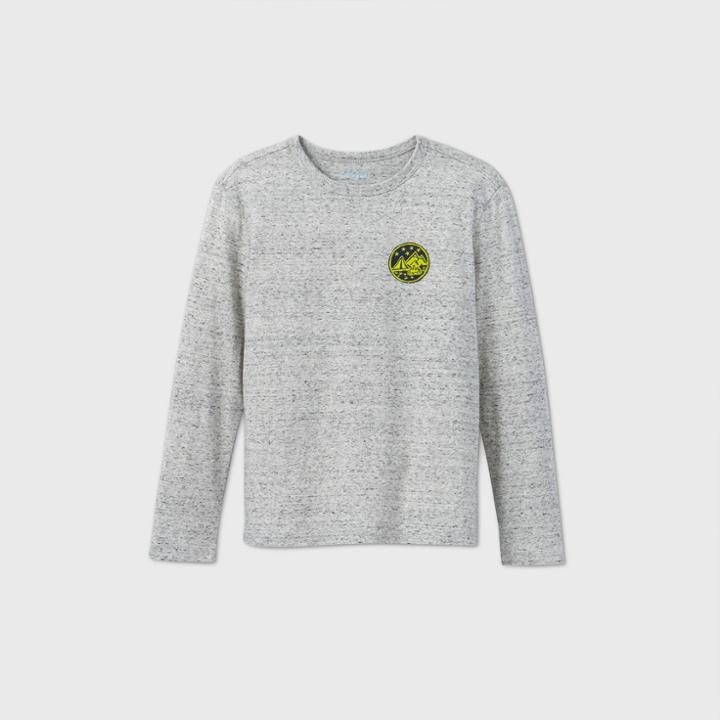 Boys' Long Sleeve 'mountain Patch' T-shirt - Cat & Jack Gray